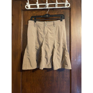 ATHLETA Sz 4  Whatever Skort Pleated A-Line Lined Taupe Tan Khaki Y2K Style